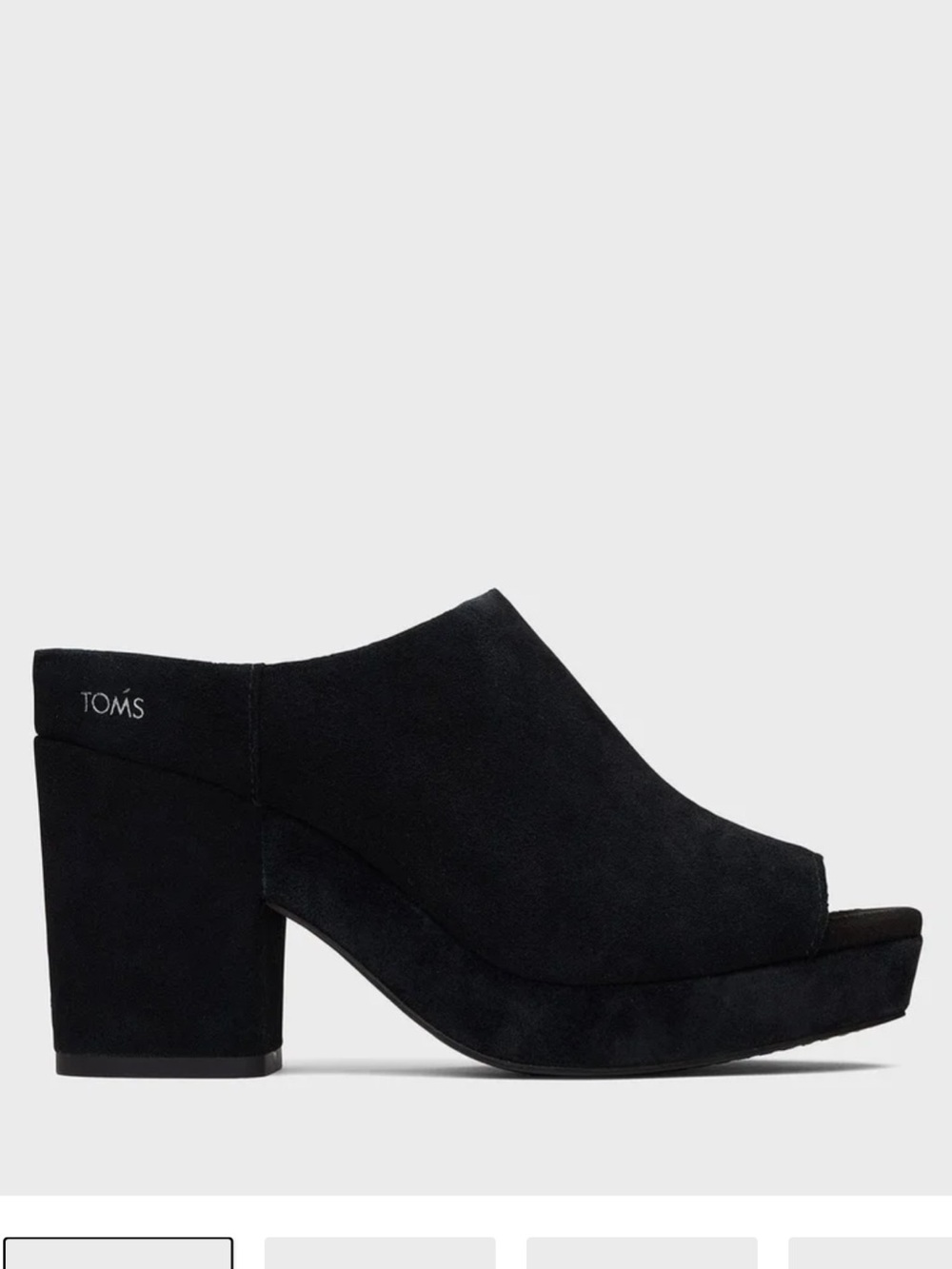 NWOT TOMS Women's Florence Slip-On Peep-Toe Platform Suede Heels sz 7